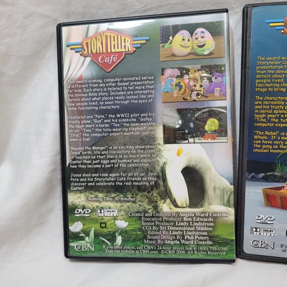 Biblical Animated Cartoon 3 DVD Set Animals Fun CBN Storyteller Cafe Kids - Picture 7 of 14